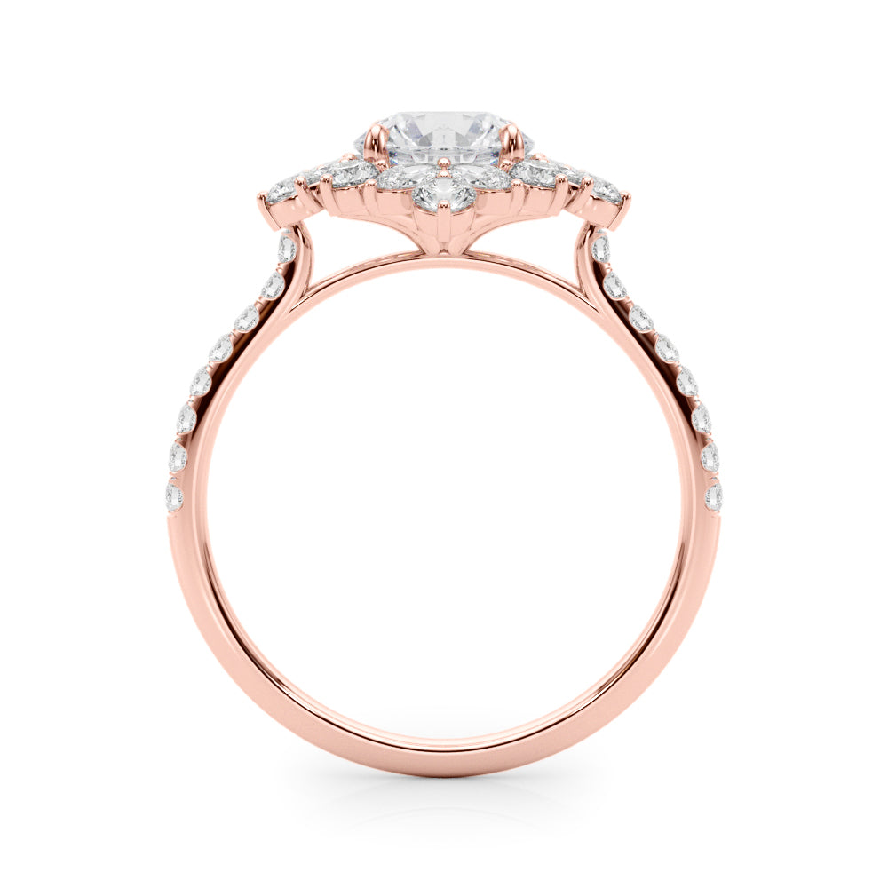 Elegant 14kt White Gold Round Cut Solitaire Engagement Ring Setting - 3/4 ct TW SI2, H-I