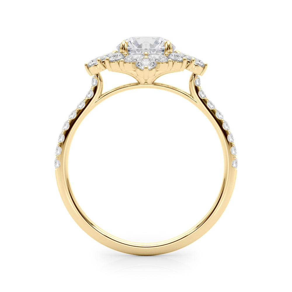 Elegant 14kt White Gold Round Cut Solitaire Engagement Ring Setting - 3/4 ct TW SI2, H-I