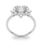 Elegant 14kt White Gold Round Cut Solitaire Engagement Ring Setting - 3/4 ct TW SI2, H-I