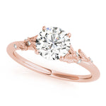 Elegant 14kt Yellow Gold Semi-Mount Round Cut Engagement Ring Setting - 1.7 DWT