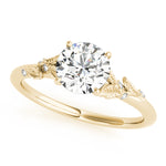 Elegant 14kt Yellow Gold Semi-Mount Round Cut Engagement Ring Setting - 1.7 DWT