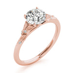 Elegant 14kt Yellow Gold Semi-Mount Round Cut Engagement Ring Setting - 1.7 DWT