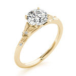 Elegant 14kt Yellow Gold Semi-Mount Round Cut Engagement Ring Setting - 1.7 DWT