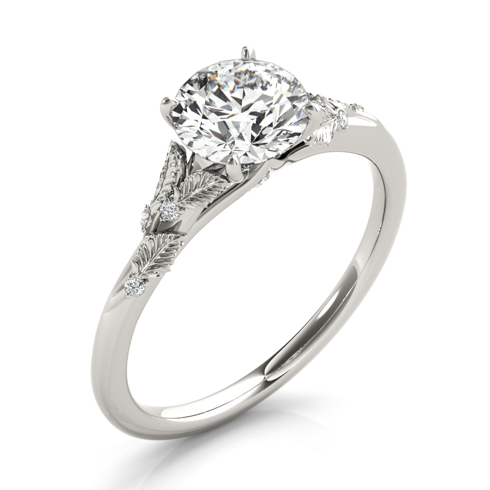 Elegant 14kt Yellow Gold Semi-Mount Round Cut Engagement Ring Setting - 1.7 DWT