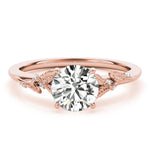 Elegant 14kt Yellow Gold Semi-Mount Round Cut Engagement Ring Setting - 1.7 DWT