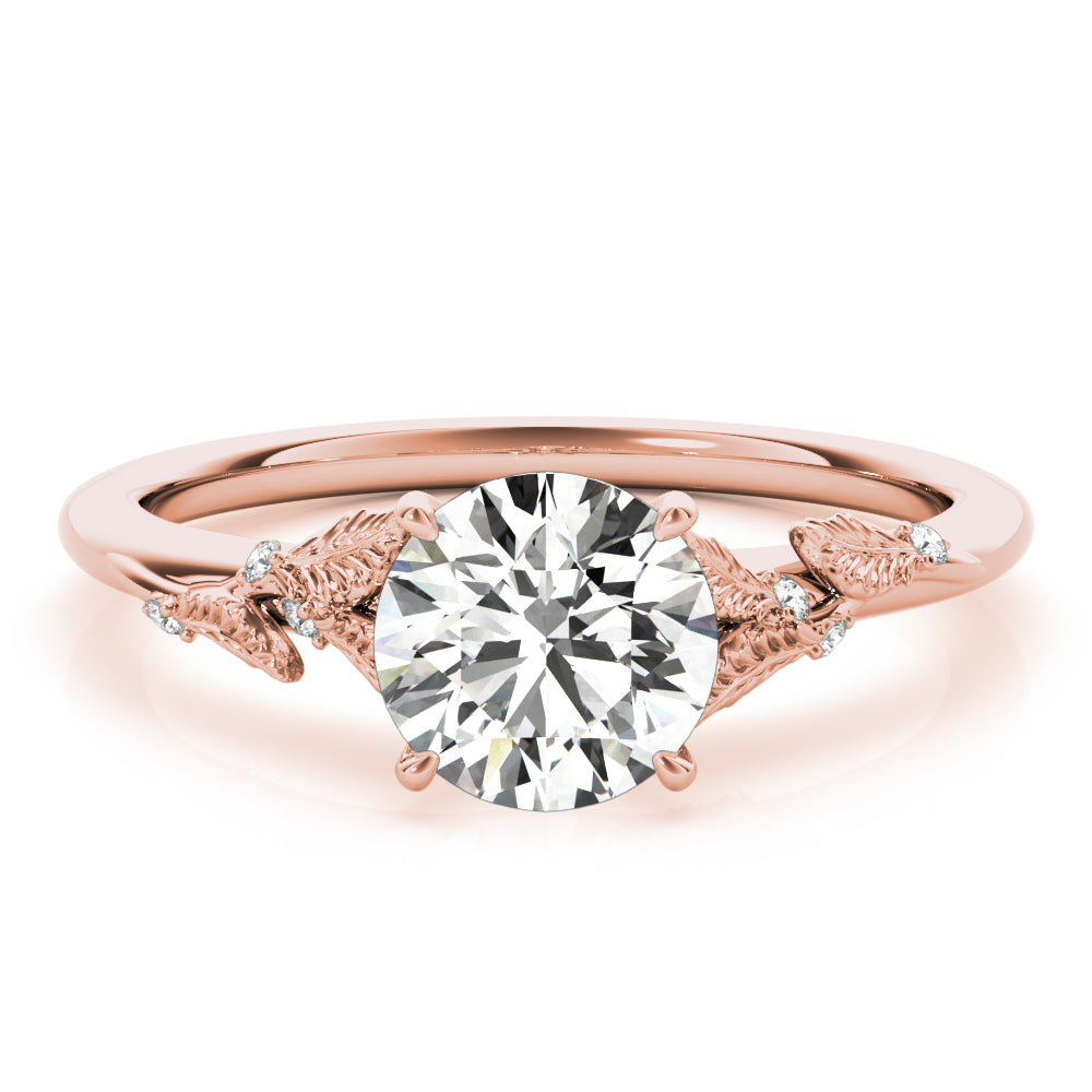 Elegant 14kt Yellow Gold Semi-Mount Round Cut Engagement Ring Setting - 1.7 DWT