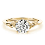 Elegant 14kt Yellow Gold Semi-Mount Round Cut Engagement Ring Setting - 1.7 DWT