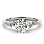 Elegant 14kt Yellow Gold Semi-Mount Round Cut Engagement Ring Setting - 1.7 DWT
