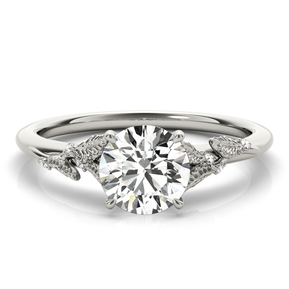 Elegant 14kt Yellow Gold Semi-Mount Round Cut Engagement Ring Setting - 1.7 DWT