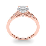 Elegant 14kt Yellow Gold Semi-Mount Round Cut Engagement Ring Setting - 1.7 DWT