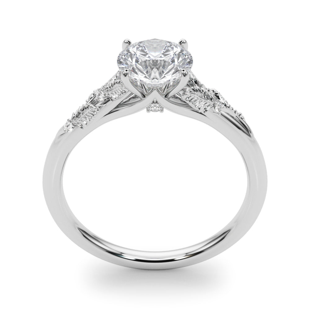 Elegant 14kt Yellow Gold Semi-Mount Round Cut Engagement Ring Setting - 1.7 DWT