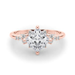Elegant 14kt White Gold SQUARE Cut Engagement Ring with 1/8 ct tw Diamond Accents