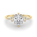 Elegant 14kt White Gold SQUARE Cut Engagement Ring with 1/8 ct tw Diamond Accents
