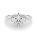 Elegant 14kt White Gold SQUARE Cut Engagement Ring with 1/8 ct tw Diamond Accents