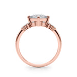 Elegant 14kt White Gold SQUARE Cut Engagement Ring with 1/8 ct tw Diamond Accents