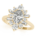 Elegant 14kt White Gold Oval Semi-Mount Fashion Ring - 1 Carat Center Stone Capacity