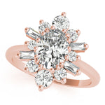 Elegant 14kt White Gold Oval Semi-Mount Fashion Ring - 1 Carat Center Stone Capacity
