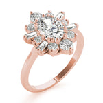 Elegant 14kt White Gold Oval Semi-Mount Fashion Ring - 1 Carat Center Stone Capacity