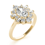 Elegant 14kt White Gold Oval Semi-Mount Fashion Ring - 1 Carat Center Stone Capacity