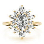 Elegant 14kt White Gold Oval Semi-Mount Fashion Ring - 1 Carat Center Stone Capacity