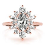 Elegant 14kt White Gold Oval Semi-Mount Fashion Ring - 1 Carat Center Stone Capacity