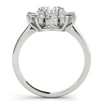 Elegant 14kt White Gold Oval Semi-Mount Fashion Ring - 1 Carat Center Stone Capacity
