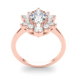 Elegant 14kt White Gold Oval Semi-Mount Fashion Ring - 1 Carat Center Stone Capacity