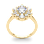 Elegant 14kt White Gold Oval Semi-Mount Fashion Ring - 1 Carat Center Stone Capacity