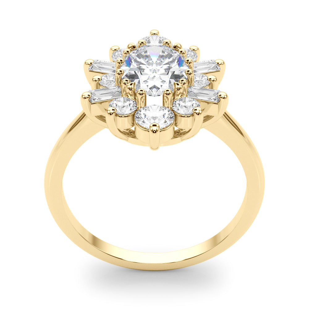 Elegant 14kt White Gold Oval Semi-Mount Fashion Ring - 1 Carat Center Stone Capacity
