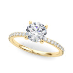 Stunning 1 CT Round Hidden Halo Engagement Ring in 14kt White Gold - Style 