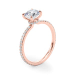 Stunning 1 CT Round Hidden Halo Engagement Ring in 14kt White Gold - Style 