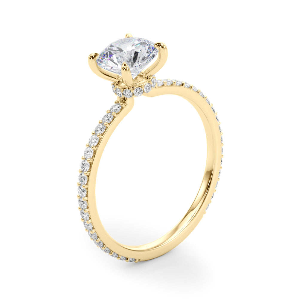 Stunning 1 CT Round Hidden Halo Engagement Ring in 14kt White Gold - Style 