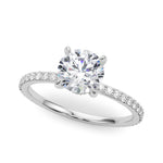 Stunning 1 CT Round Hidden Halo Engagement Ring in 14kt White Gold - Style 