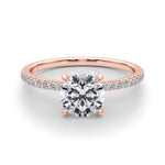 Stunning 1 CT Round Hidden Halo Engagement Ring in 14kt White Gold - Style 