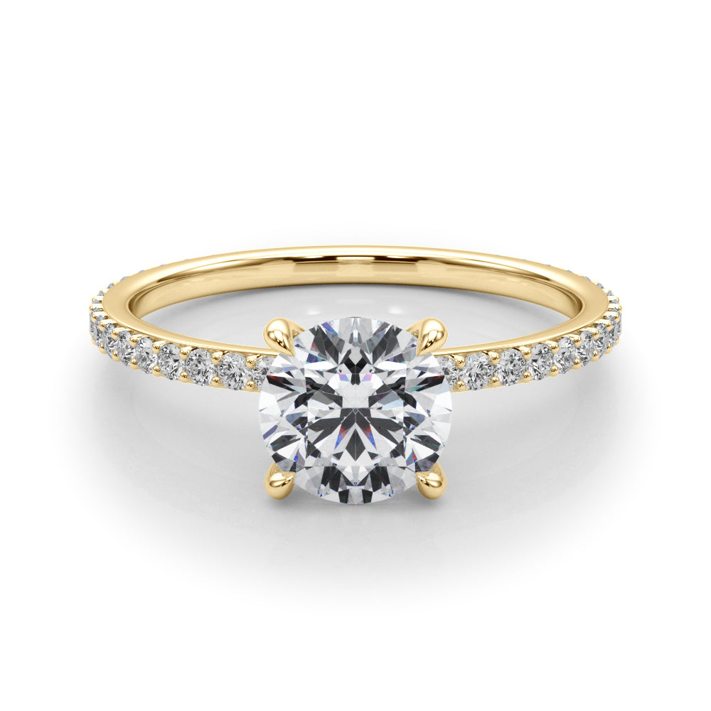 Stunning 1 CT Round Hidden Halo Engagement Ring in 14kt White Gold - Style 