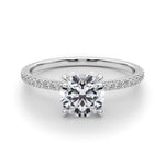 Stunning 1 CT Round Hidden Halo Engagement Ring in 14kt White Gold - Style 