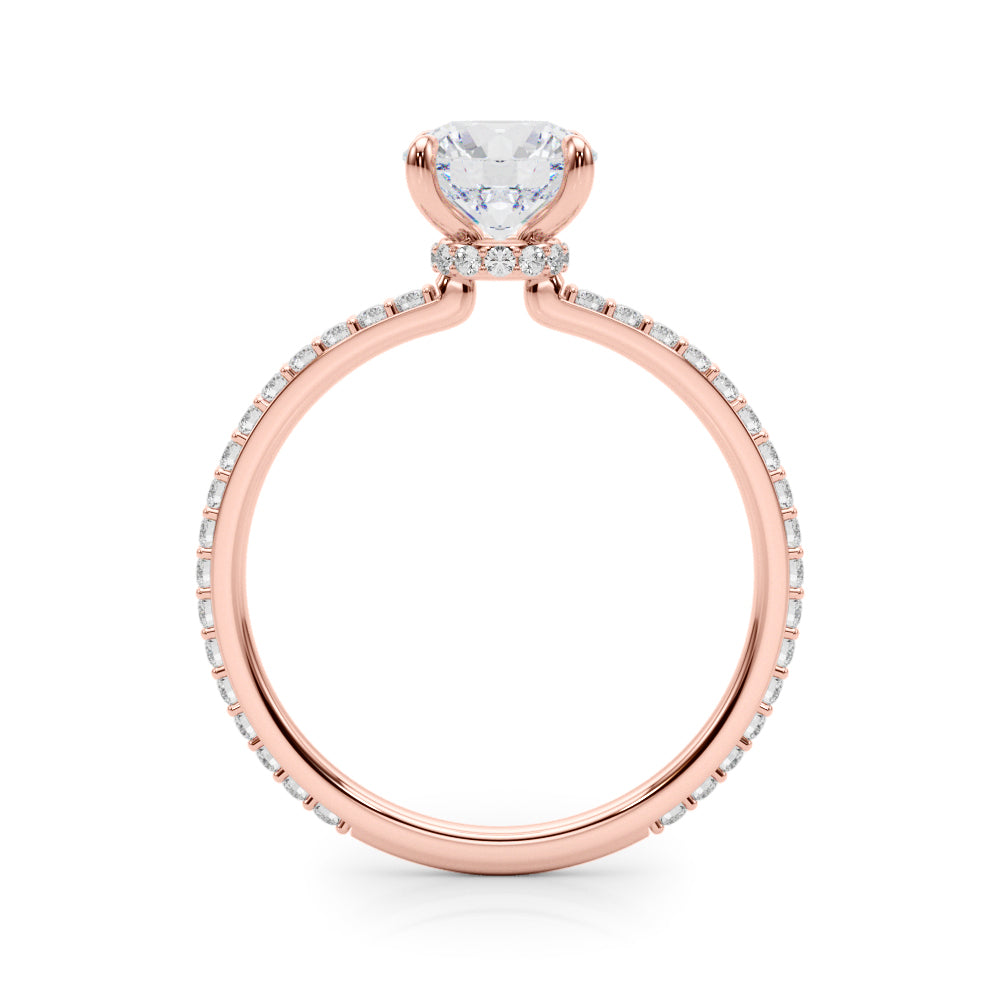 Stunning 1 CT Round Hidden Halo Engagement Ring in 14kt White Gold - Style 