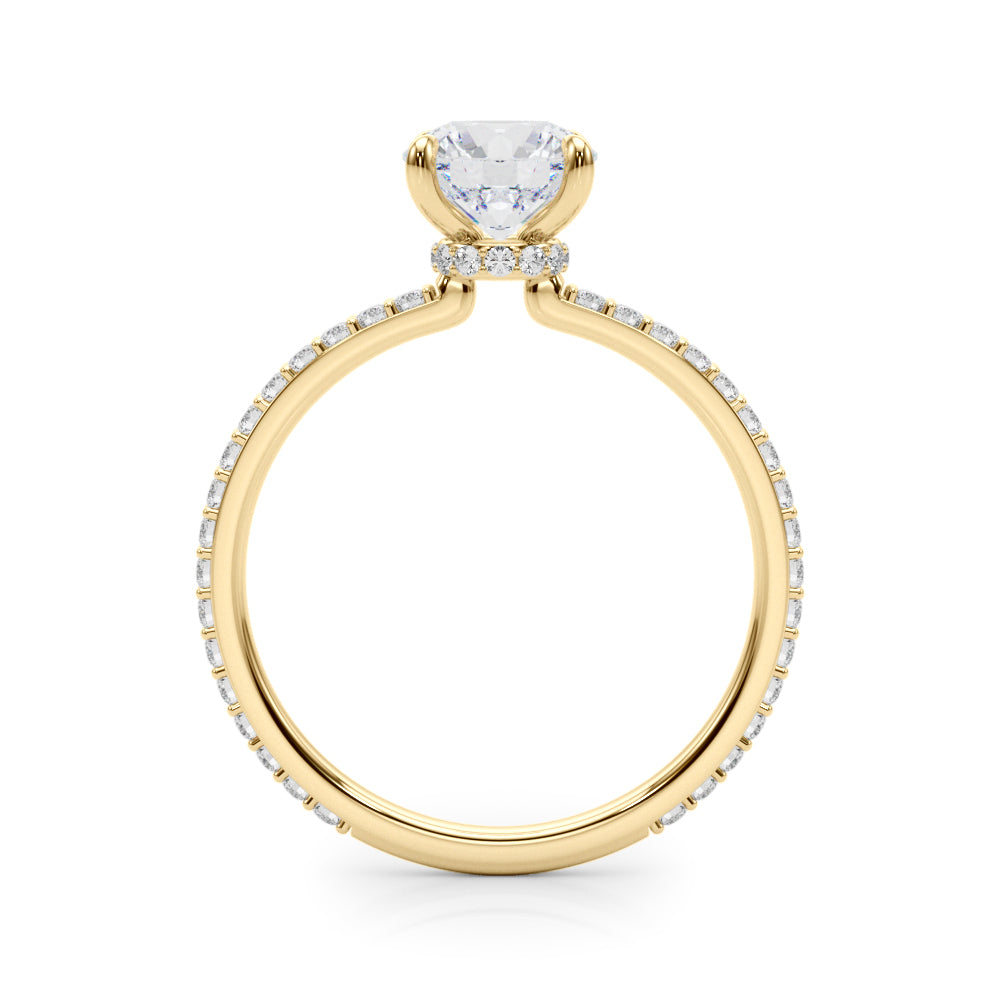 Stunning 1 CT Round Hidden Halo Engagement Ring in 14kt White Gold - Style 