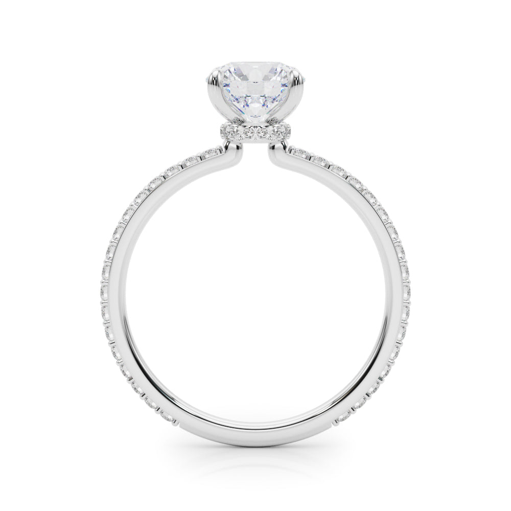 Stunning 1 CT Round Hidden Halo Engagement Ring in 14kt White Gold - Style 