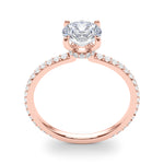 Stunning 1 CT Round Hidden Halo Engagement Ring in 14kt White Gold - Style 