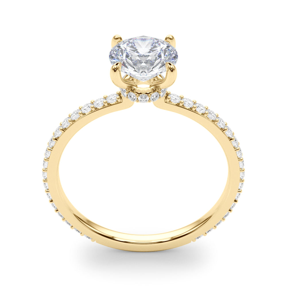 Stunning 1 CT Round Hidden Halo Engagement Ring in 14kt White Gold - Style 