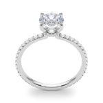 Stunning 1 CT Round Hidden Halo Engagement Ring in 14kt White Gold - Style 