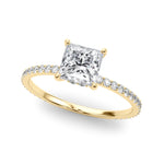 Stunning 14kt White Gold Princess Cut Hidden Halo Engagement Ring Setting - 1/3 ct tw SI1-SI2, G-H Diamonds