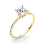 Stunning 14kt White Gold Princess Cut Hidden Halo Engagement Ring Setting - 1/3 ct tw SI1-SI2, G-H Diamonds