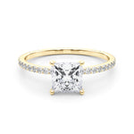 Stunning 14kt White Gold Princess Cut Hidden Halo Engagement Ring Setting - 1/3 ct tw SI1-SI2, G-H Diamonds