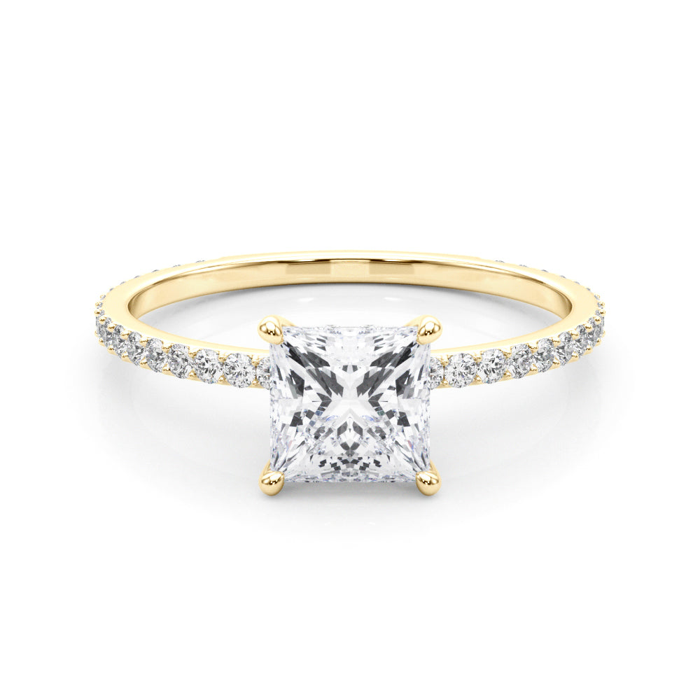 Stunning 14kt White Gold Princess Cut Hidden Halo Engagement Ring Setting - 1/3 ct tw SI1-SI2, G-H Diamonds