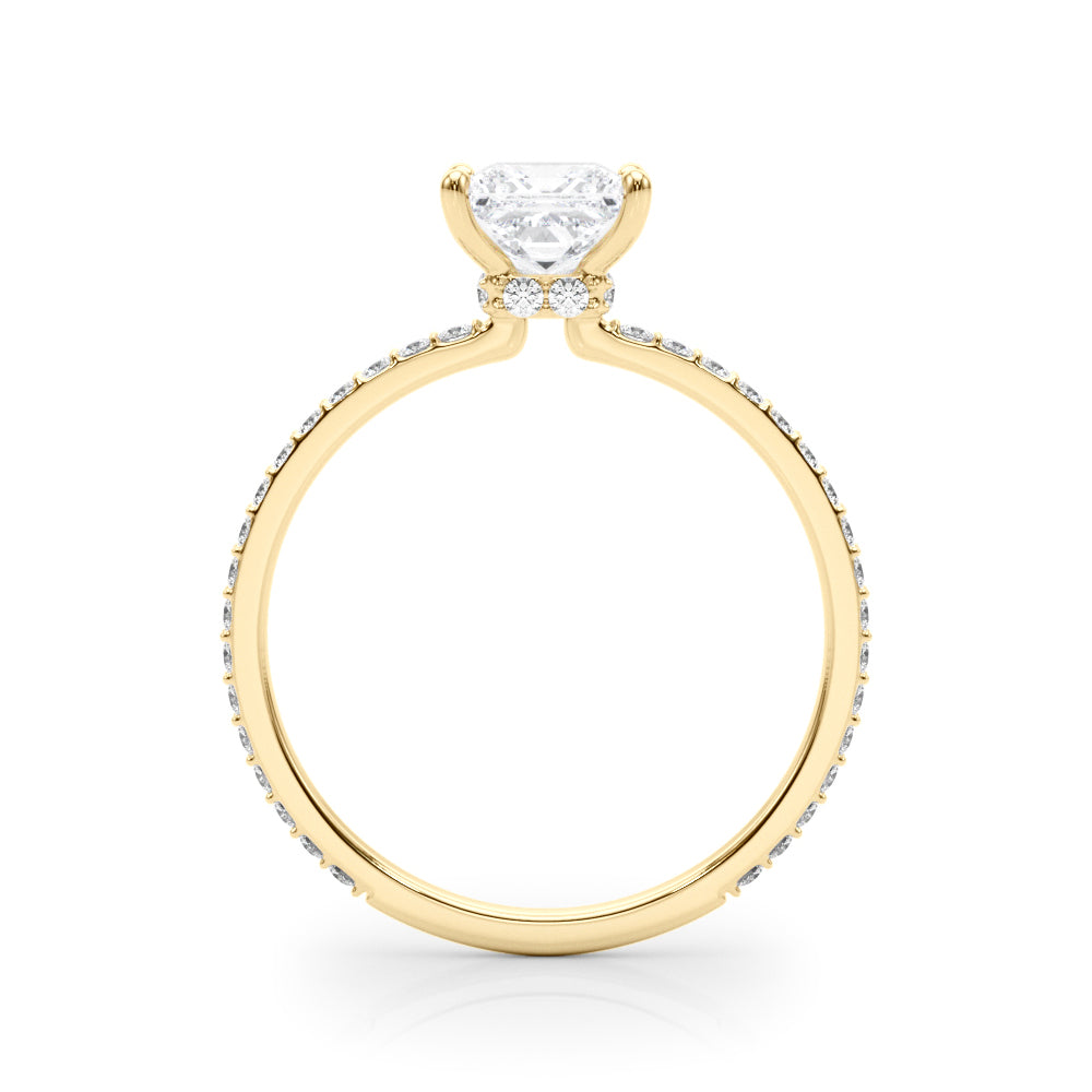 Stunning 14kt White Gold Princess Cut Hidden Halo Engagement Ring Setting - 1/3 ct tw SI1-SI2, G-H Diamonds