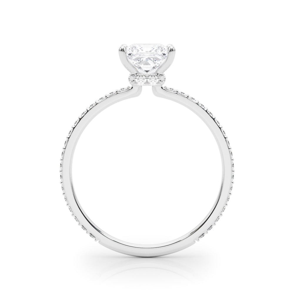 Stunning 14kt White Gold Princess Cut Hidden Halo Engagement Ring Setting - 1/3 ct tw SI1-SI2, G-H Diamonds