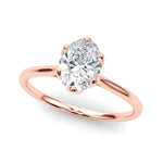 Elegant Solitaire Oval Engagement Ring Setting - 1 ct tw, 14kt White Gold