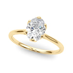 Elegant Solitaire Oval Engagement Ring Setting - 1 ct tw, 14kt White Gold